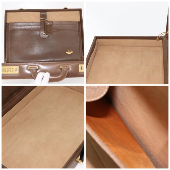 GUCCI GG Plus Supreme Attache Case PVC Beige Gold Auth 146488 - Picture 15 of 16